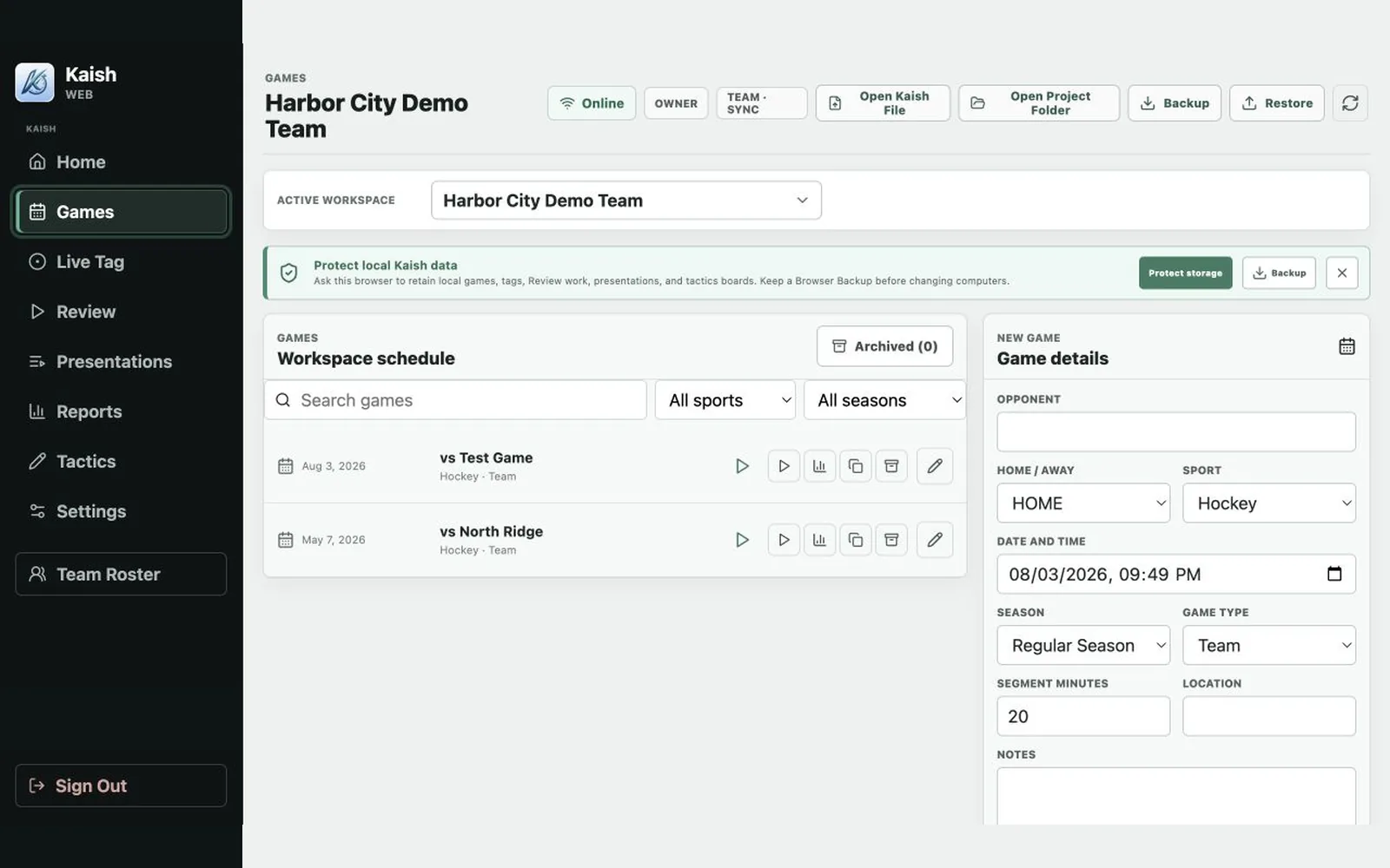 Real Kaish Web Games workspace